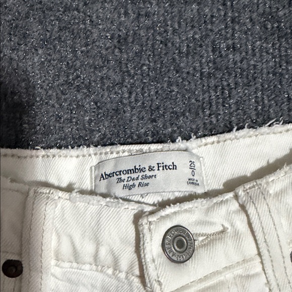 Abercrombie & Fitch White Frayed Jean Shorts - Picture 2 of 3